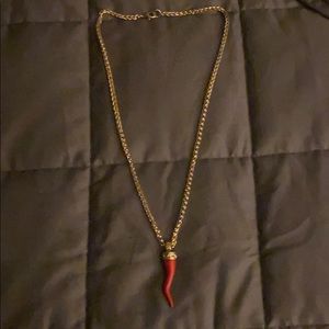 Gold chili necklace